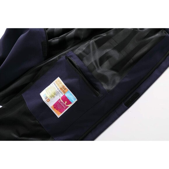 Mens Navy Lightweight Waterproof Hooded Rain Jacket Outdoor Hiking Shell - Picture 7 of 8